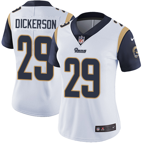 Nike Rams #29 Eric Dickerson White Women's Stitched NFL Vapor Untouchable Limited Jersey - Click Image to Close